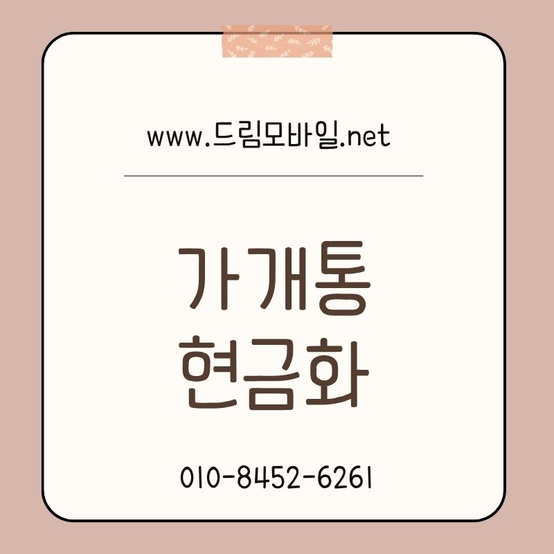 가개통 현금화