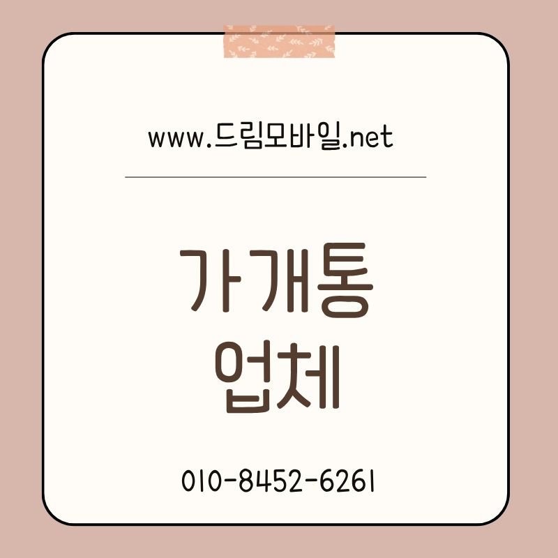 가개통 업체
