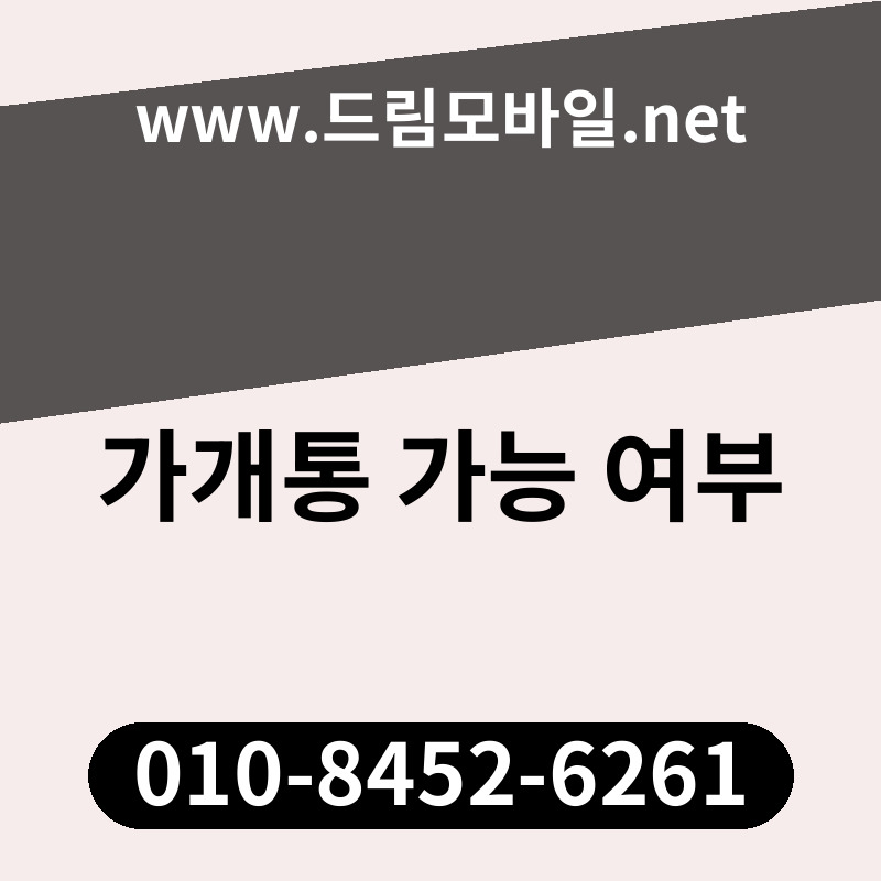 가개통 가능 여부