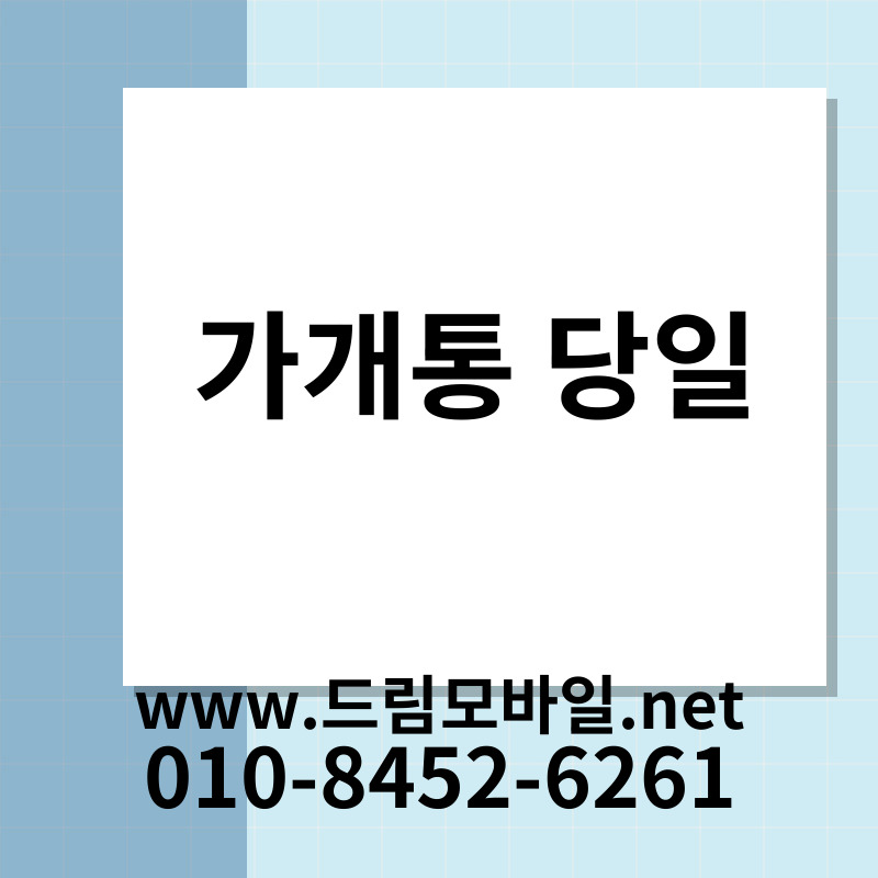 가개통 당일