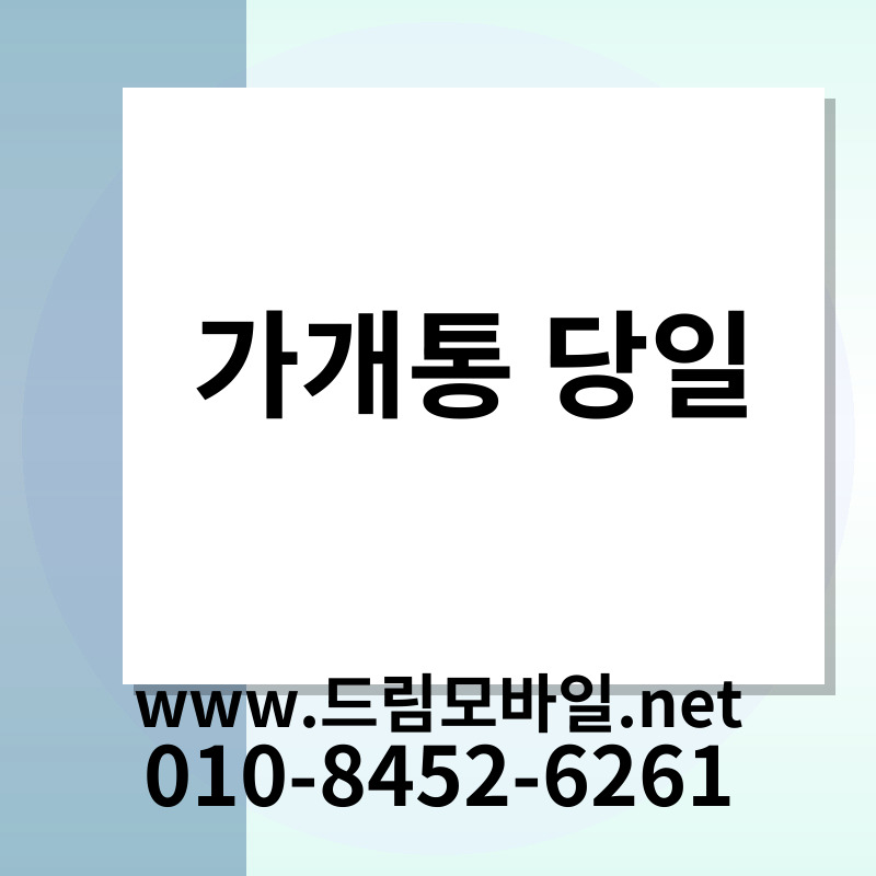 가개통 당일