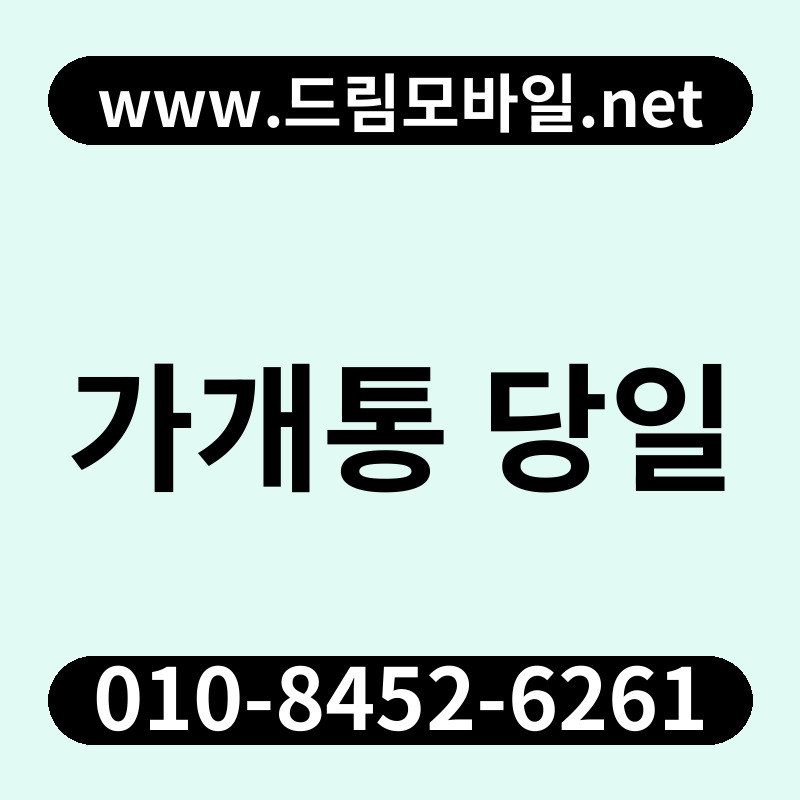 가개통 당일