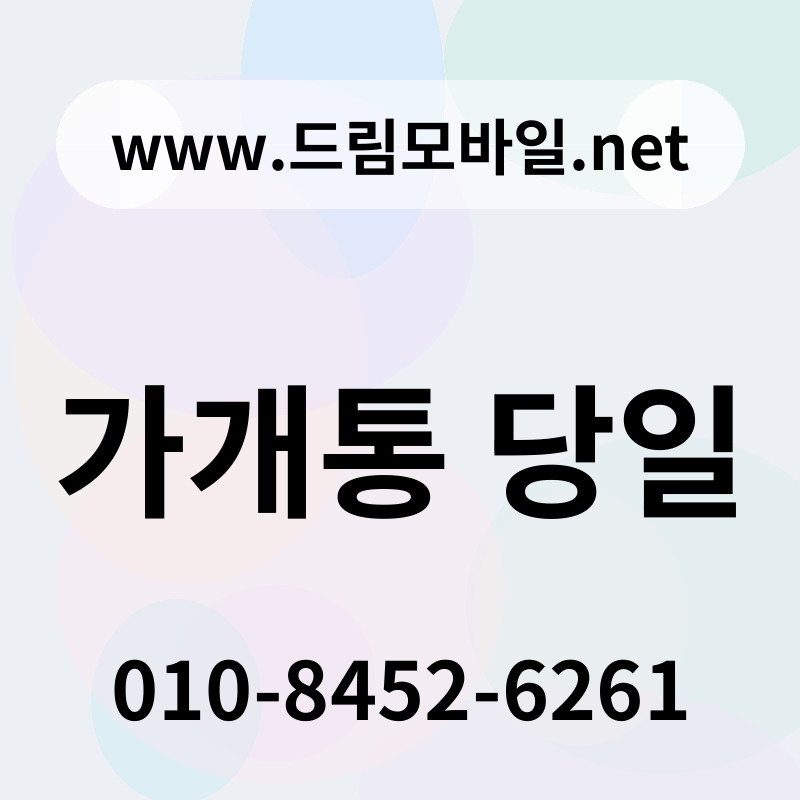 가개통 당일
