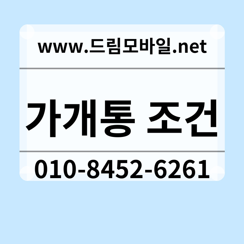 가개통 조건
