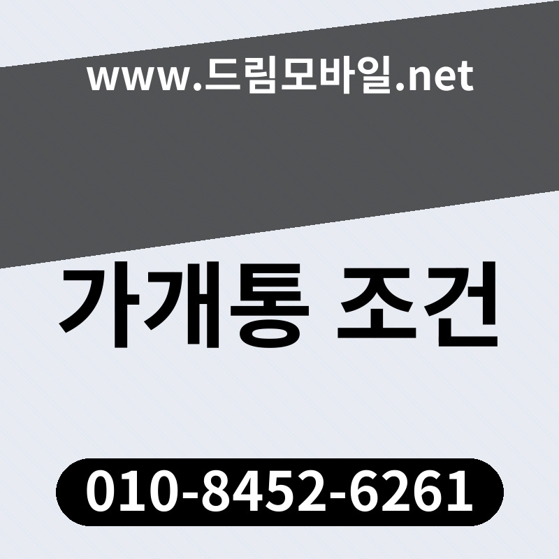 가개통 조건