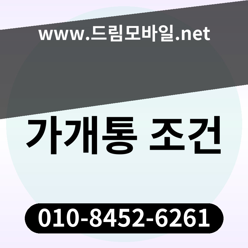 가개통 조건
