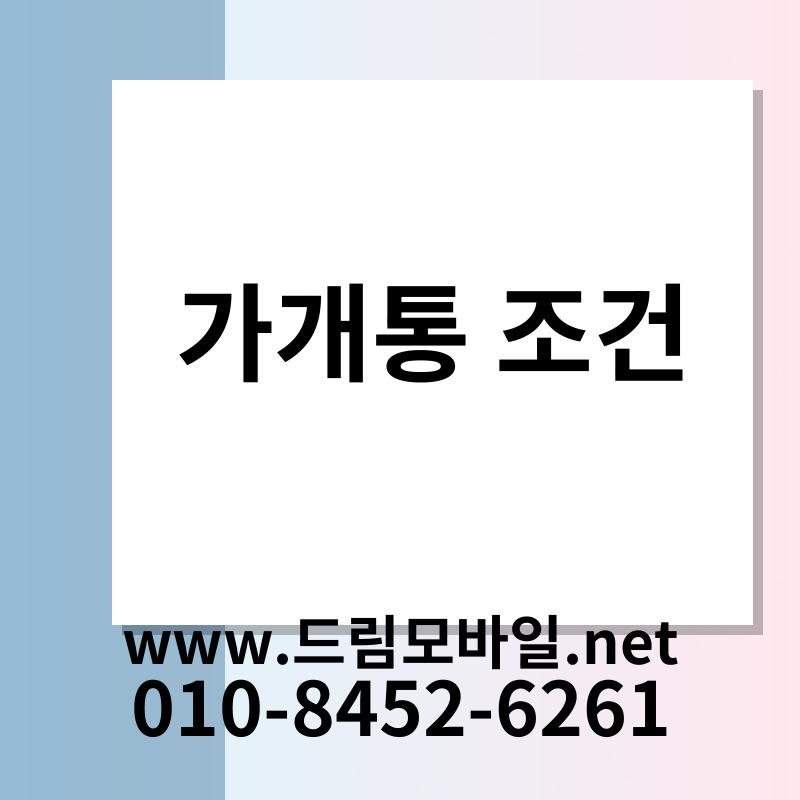 가개통 조건