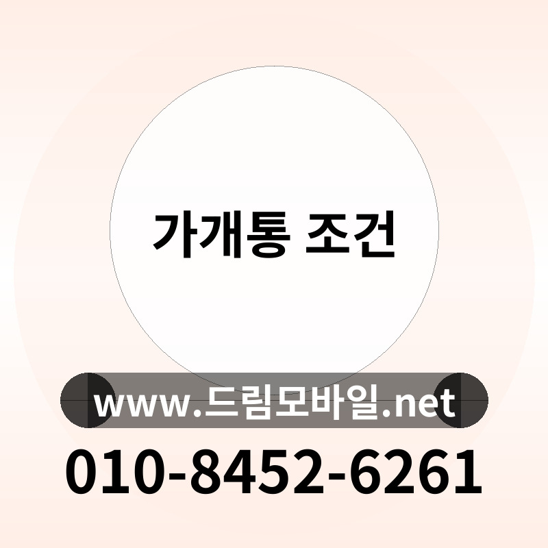 가개통 조건