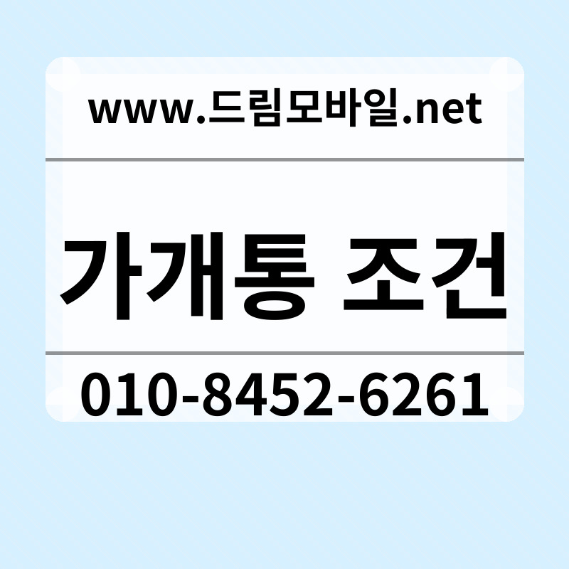 가개통 조건