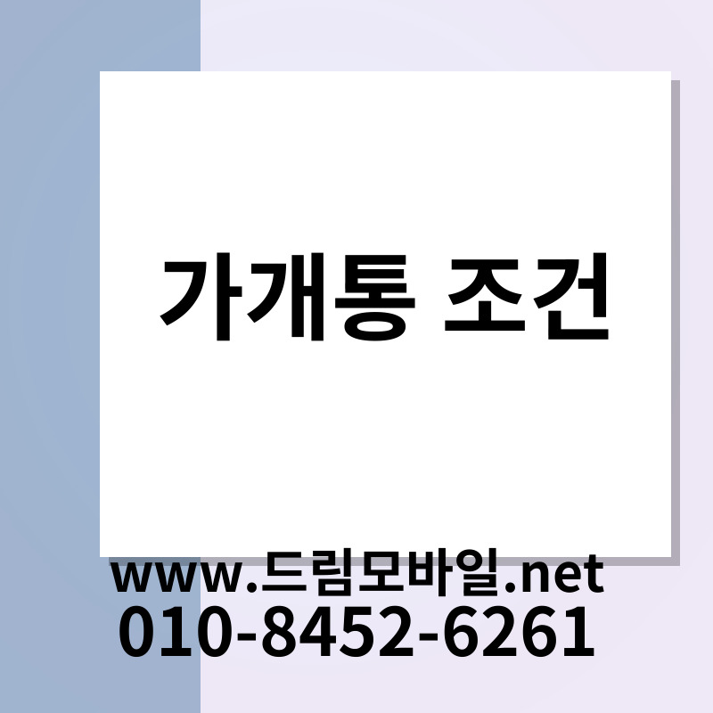 가개통 조건