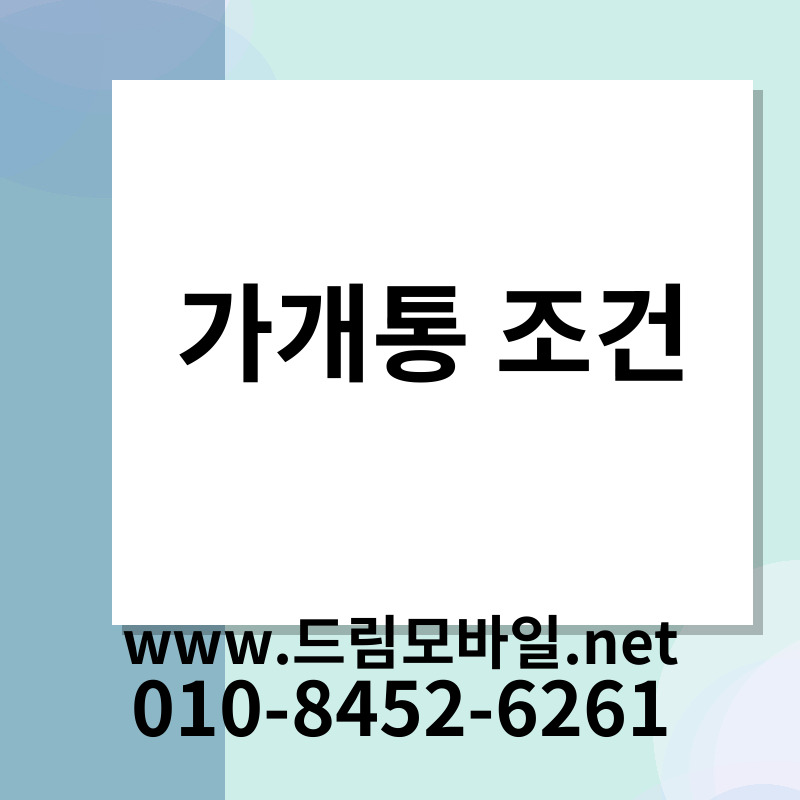 가개통 조건