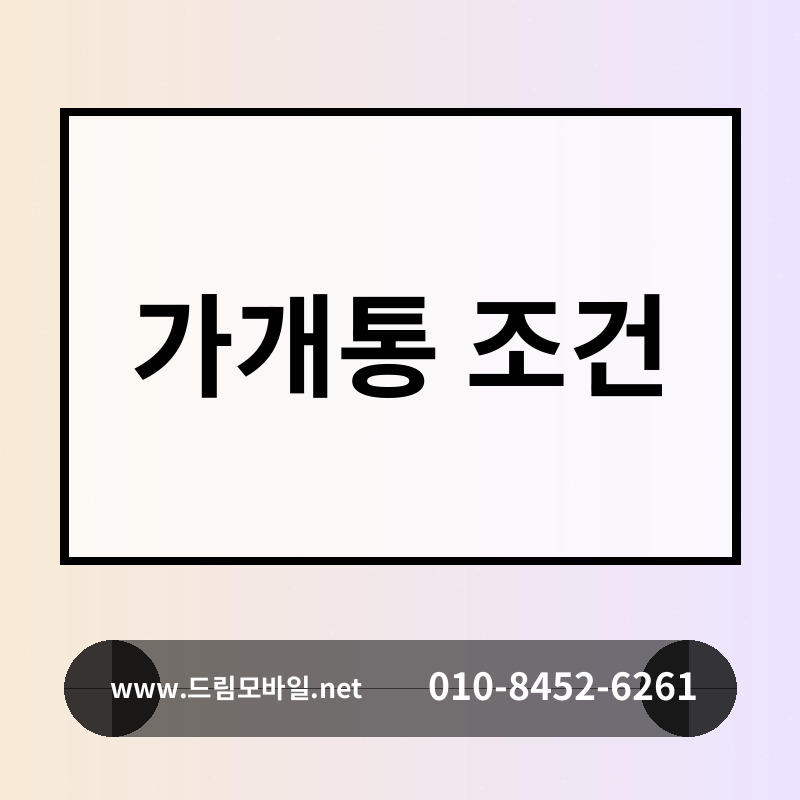 가개통 조건