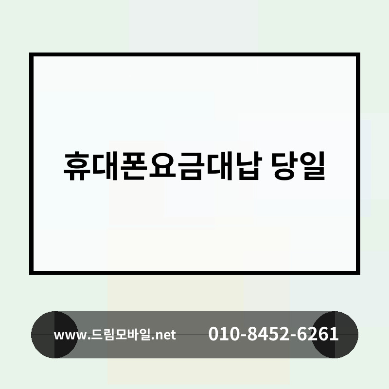 휴대폰요금대납 당일