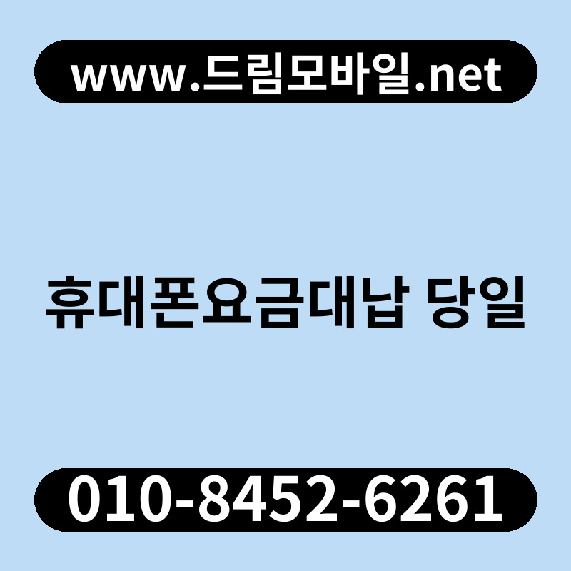 휴대폰요금대납 당일