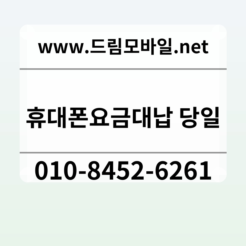 휴대폰요금대납 당일
